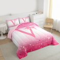 thumbnail image 3 of Feelyou Princess Monogrammed V Twin Comforter Sets, Kids Bow Letter Bedding Set, 2 Pieces, 3 of 8