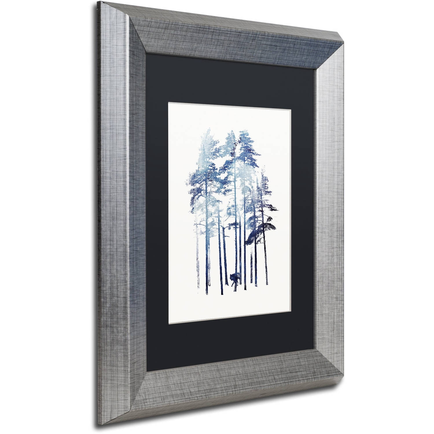 Trademark Fine Art 'Winter Wolf' Canvas Art by Robert Farkas, Black Matte, Silver Frame