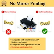 TransOurDream Iron on Heat Transfer Paper for T Shirts (20 Sheets, 8.5x11) Iron on Transfers for Light Fabric Printable Heat Transfer Vinyl for Inkjet Printer (L2-20), 8.5x11