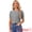 Black, variant on Women's Short Sleeve Button Down Peter Pan Collar Plaid Shirt XS Red