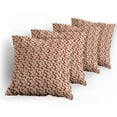 thumbnail image 5 of Ambesonne Flower Throw Pillow Cover 4 Pack, Romantic Flowers in Bloom, 20", Vermilion Beige Black, 5 of 7