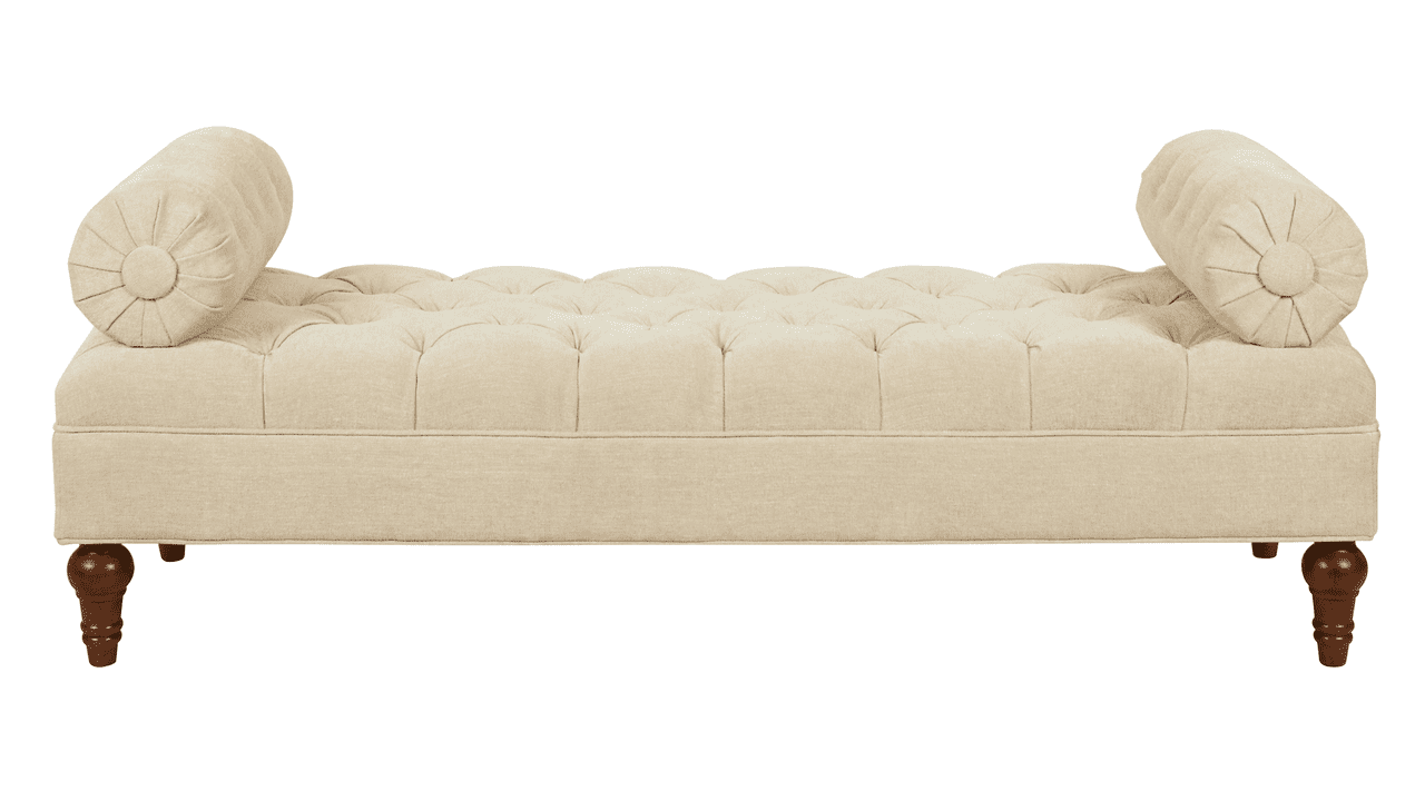 Lewis Bolstered Lounge Entryway Bench, Beige