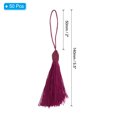 thumbnail image 2 of Unique Bargains 14cm/5.5 Inch Bookmark Tassels Soft Silky Floss Cord Loop Mini Handmade Tassels Purple 50 Pack, 2 of 5