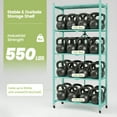 thumbnail image 4 of Folding Shelf on Wheels 5-Tier, Freestanding Metal Wire Storage Rack for Pantry Kitchen Garage, No Assembly Rolling Shelves Unit (Green-2Pack), 4 of 9