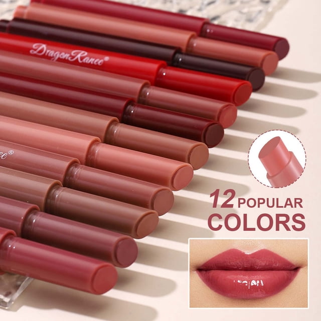 Dvkptbk Rouge à Lèvres Gelée Pressage pour Lèvres - Stylo Rouge à Lèvres Brillant à Lèvres Éclat Miroir Éclaircissant les Ridules des Lèvres Rouge à Lèvres Hydratant.5g