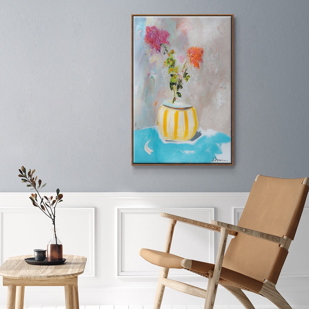 Coin Purse Full of Petals Framed Premium Gallery Wrapped Canvas - Ready to Hang