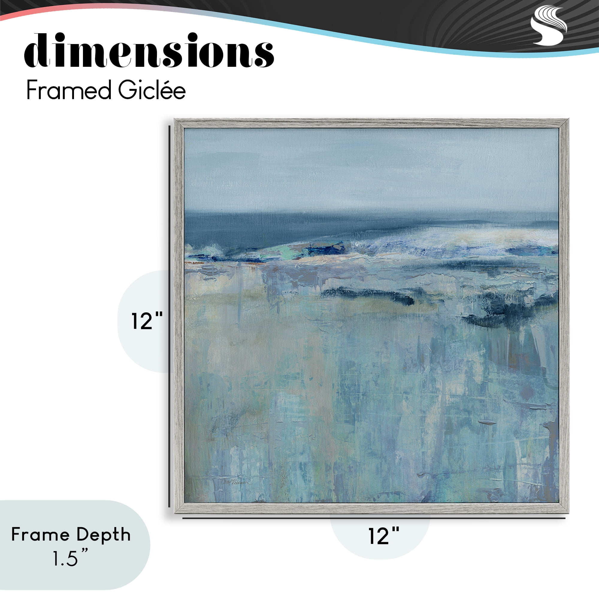 Stupell Industries Serene Abstract Pastel Seascape Gray Framed Giclee Art, design by Carol Robinson