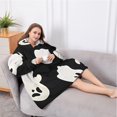 thumbnail image 5 of Oversized Wearable Blanket Hoodie,Black Halloween Ghost Silhouettes Sherpa Blanket Hoodie with Super Pockets,Super Warm Fuzzy Pullover for Women & Men, 5 of 6