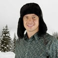 thumbnail image 2 of Leather Aviator Russian Ushanka Trapper Shearling Sheepskin Fur Ear Flap Waterproof Winter Hat (US, Alpha, Large, Chocolate Brown), 2 of 6