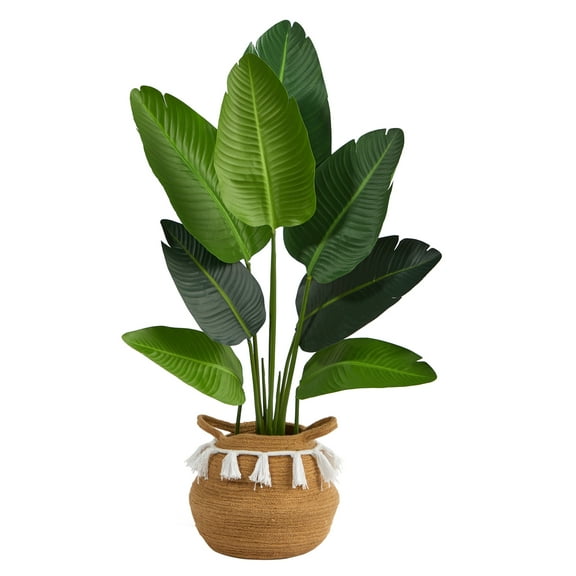 Nearly Natural 4' Travelers Palm Artificial Tree in Plastic Planter, Green