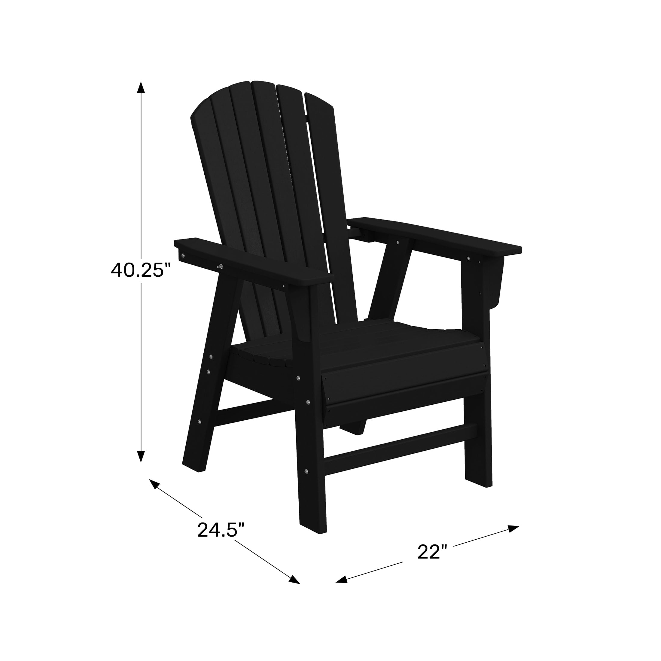 WestinTrends Dylan Outdoor Dining Chair – All-Weather Poly Lumber Adirondack Patio Chair, High Back, 330 lb Capacity, Dark Brown