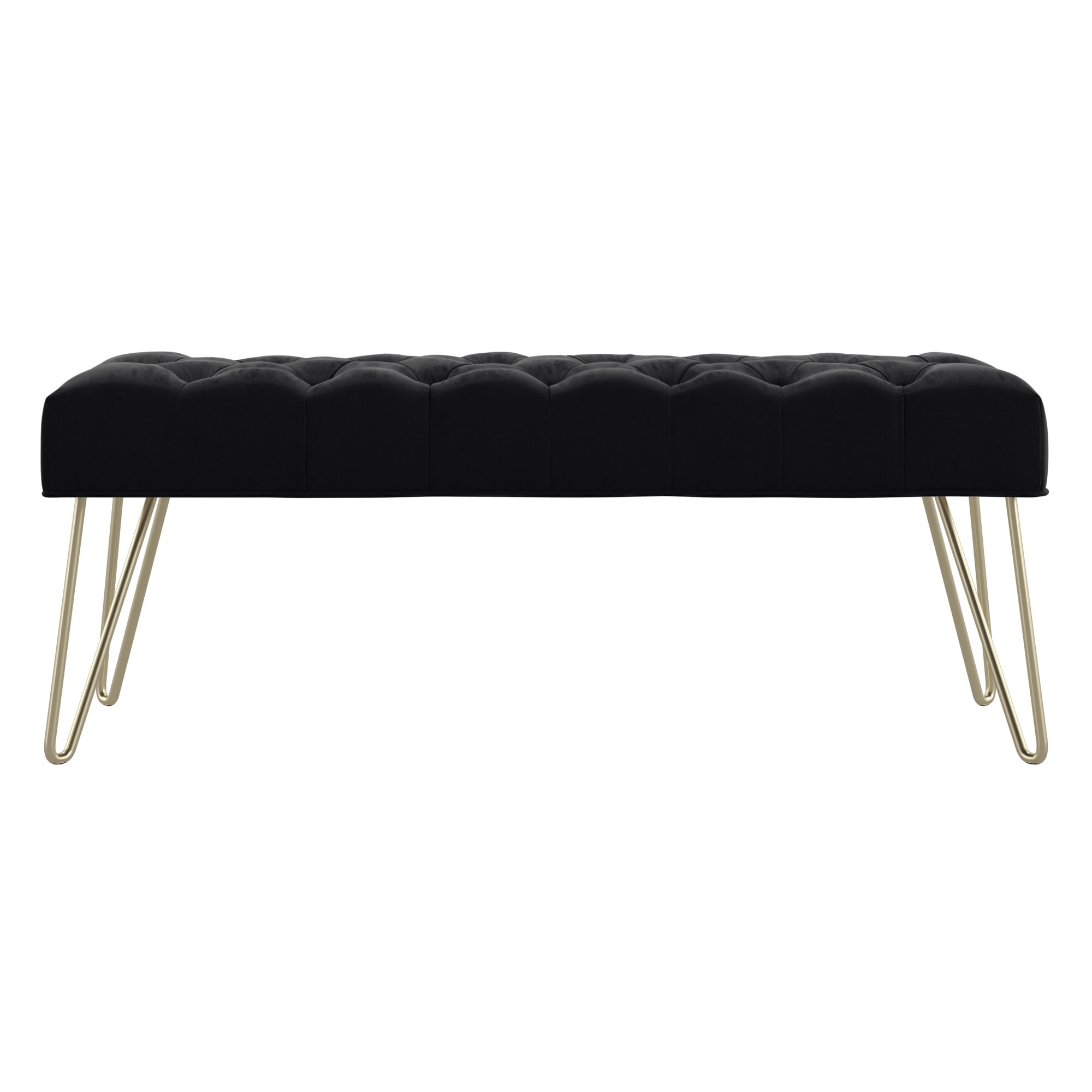 Weston Home Addison Upholstered Bench, Black