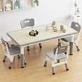 thumbnail image 3 of Yiwa Ensemble Table et Chaises pour Enfants, Table pour Tout-Petits à Hauteur Réglable et Ensemble de 4 Chaises pour 2 à 10 Ans, Dessus de Table Graffiti, 3 of 5
