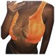 thumbnail image 2 of ICHUANYI Clearance Women Sleeveless Fashion Tie-Dyed Vest Hollow Out Strappy Sexy Tank(Orange, M) ICHUANYI WER2023081502376, 2 of 8