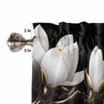 thumbnail image 5 of Bedroom Curtains 63 Inches length, Gorgeous Flowers Window Treatment Curtain Drapes, White Gold Floral Botanicals Black Rod Pocket Curtain Panels for Living Room Kitchen, 42"x63", 2 Panels, 5 of 7