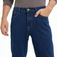 thumbnail image 4 of Coevals Club Men's classical jeans blue regular high quality five-pocket pants for men casual pants 30L 4# Dark Stonewash 38, 4 of 6