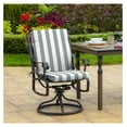 thumbnail image 2 of Arden Outdoor Dining Chair Cushion, 20 in x 20 in, Weather-Proof, Rain-Proof, Fade Resistant Patio Cushion for Patio, Dining, or Rocking Chairs 20 x 20, Stone Grey Cabana Stripe, 2 of 3