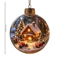 thumbnail image 3 of Clear Acrylic Christmas Snow Globe Ornament, 2D House Scene Ball Pendant for Holiday Tree Decor., 3 of 7