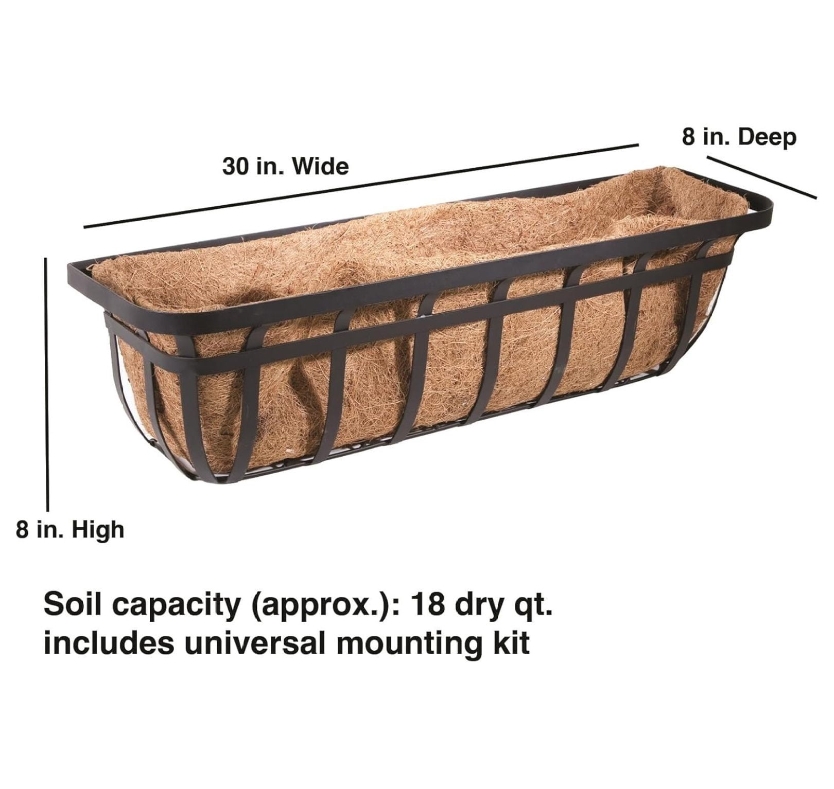Products Flat Iron Series 30-inch (30") Window/Deck Planter, Black