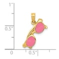 thumbnail image 3 of 14k Yellow Gold 3-D Pink Enameled Moveable Sunglasses Pendant, 3 of 4