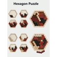 thumbnail image 3 of 1pc Hexagon Wooden Jigsaw Puzzle Honeycomb Style Brain Teaser Educational Kids Toy, 3 of 5