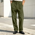 thumbnail image 4 of Thousandth Men's Corduroy Pants Classic Silm Fit Pleated Front Trousers with Belt Loops Casual Vintage Business Bottoms for Work, 4 of 7