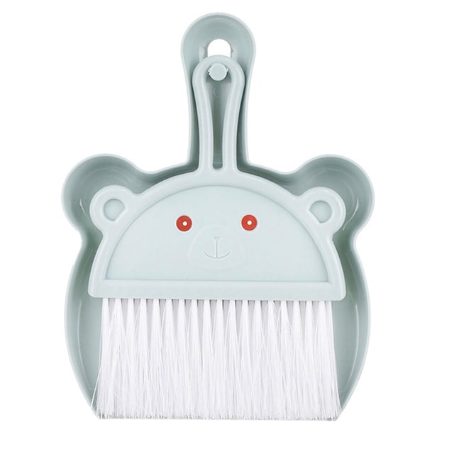 HILABEE Kids Cleaning Broom Dustpan Set Early Learning Holiday Gifts Adorable Bear Theme blue