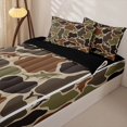 thumbnail image 3 of Homewish Duck Hunter Camouflage Zipper Full Size Comforter Sets with Fitted Sheet and 2 Pillowcases,Green Camo Rustic Farmhouse Hunting Zipper Bedding Set For Adults Kids,Black Reversible,4 Pieces, 3 of 7