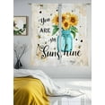 thumbnail image 2 of You Are My Sunshine Sheer Curtains 72 inches Long 2 Panels Set Vintage Sunflower Bee Farm Sheer Window Curtain Rod Pocket Voile Drapes for Living Room/Bedroom, Each 52" W x 72" L, 2 of 7
