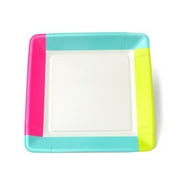 Gartner Studios 8-Piece Paper Dinner Plates, Neon Clear Black