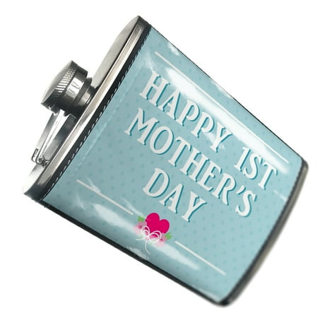 

NEONBLOND Flask Happy 1st Mother s Day Mother s Day Teal with Pink Heart