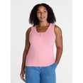 thumbnail image 2 of Time and Tru Women’s Slub Henley Tank Top, sizes XS-XXXL, 2 of 6