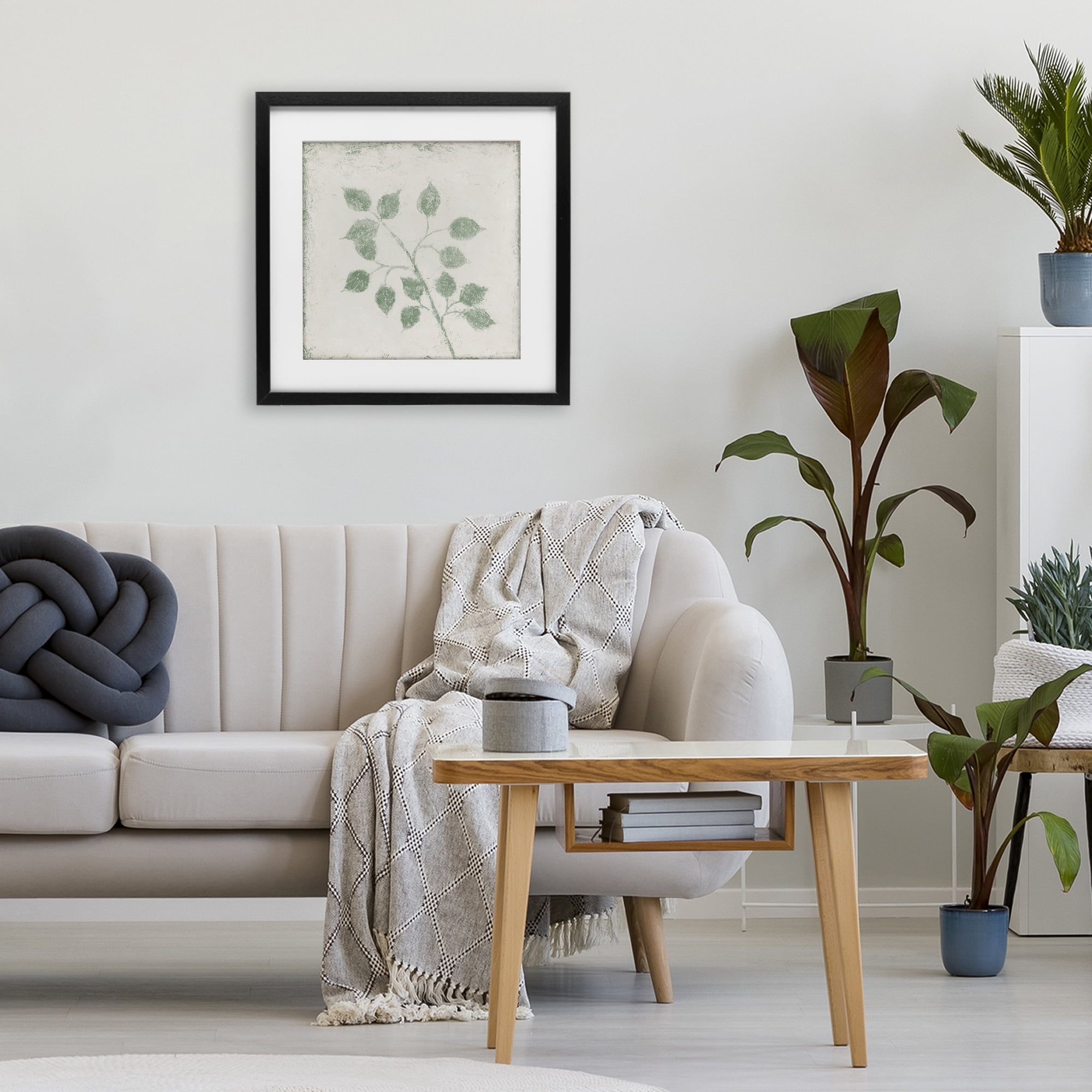 Stupell Industries November Leaves Plant Sprig Black Framed Print Under Glass, design by Michael Marcon