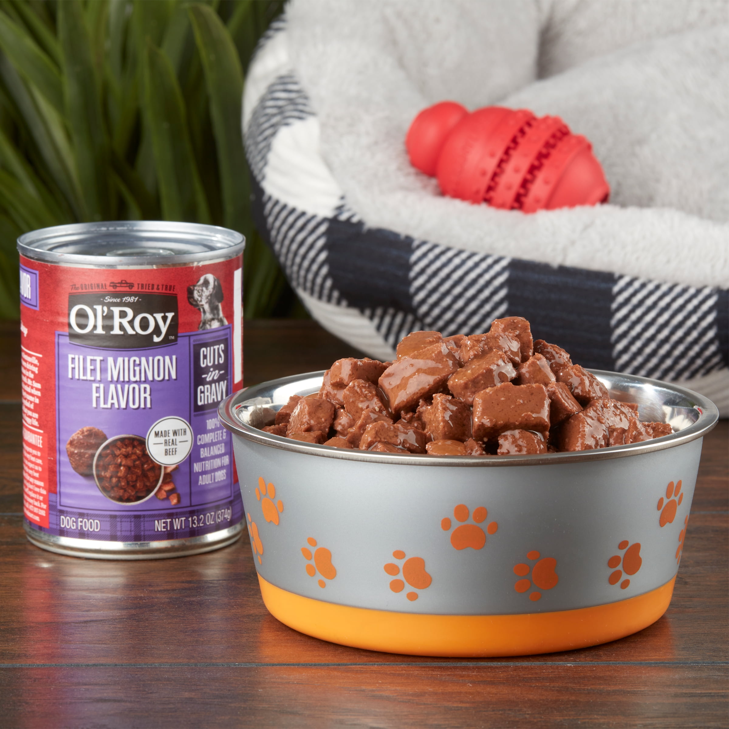 (2 pack) Ol' Roy Filet Mignon Flavor Cuts in Gravy Wet Dog Food, 13.2 oz Can