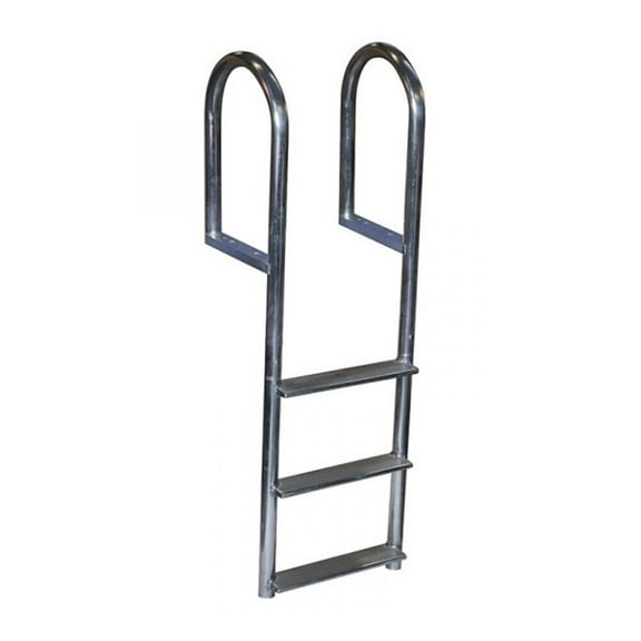 Dock Edge Wide Step Fixed Dock Ladder, 7 Step, Fixed, Welded, Aluminum