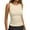 Beige, variant on Women's Solid Color Sleeveless Ribbed Knit Slim Fit Tank Top With Side Pleats