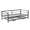 thumbnail image 5 of Tcbosik Twin Size Metal Daybed with Trundle, Sofa Bed for Living Room, Guest Room, Bedroom, Space Saving, Easy Assembly, Black, 5 of 10