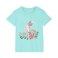 thumbnail image 4 of Riecok Easter Bunny Shirt Toddler Boys Girls Short Sleeve Shirts for Boys Unisex Summer Clothes Boys or Girls Toddler T-Shirt 5 T Blue, 4 of 5
