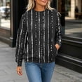 thumbnail image 6 of Trikvn Womens Abstract Dotted Striped Sweatshirts Long Sleeve Crew Neck Pullovers Casual Fall Winter Clothes Loose Fit Tops with Pockets Minimalist Graphic Daily Wear, 6 of 6