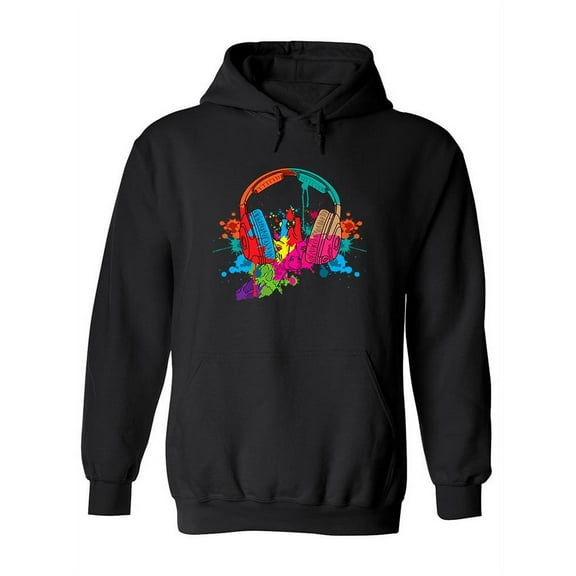 Colorful Giraffe Headphones Hoodie Women -Image by Shutterstock, Female XX-Large
