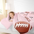 thumbnail image 3 of Erosebridal Eat Sleep Football Twin Comforter Sets 3-Piece for Kids Teens,Boys Girls Sport Rugby Bedding Set,Pink Reversible,Super Cozy Room Decor, 3 of 6