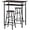 Black, Oak Brown, variant on CHAUKY 3 Piece Counter Height Bar Table and Chairs Set, Space Saving Dining Table with 2 Matching Stools, Storage Shelf Metal Frame Footrest, White, Oak