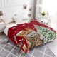 thumbnail image 5 of Manta de franela súper suave de lujo con diseño de Papá Noel y gato, ideal para la cama, con flores, hojas de sequoia y frutos rojos, cubierta de lana para sofá, 127 cm x 152,4 cm, 5 of 5