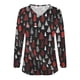 thumbnail image 5 of ICHUANYI Liquidación Mujer Moda Navidad Impreso Camiseta Mangas Blusa Cuello V Casual Tops ICHUANYI WER202308233268, 5 of 5