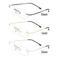 thumbnail image 3 of Unisex Classic Ultralight Frameless Frame Far Sight Eyewear Reading Glasses Presbyopia Eyeglasses Anti Blue-ray BLACK STRENGTH +1.00, 3 of 8