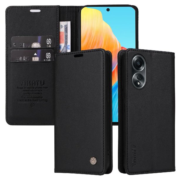 Funda para OPPO A58 4G Estuche de Cuero PU Tipo Cartera con Ranuras para Tarjetas y Cierre Magnético