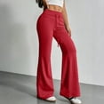 thumbnail image 7 of Flare Sweatpants Women Low Rise Cotton Flared Yoga Pants Drawstring Elastic Waist Stretchy Atheltic Lounge Pants Red M, 7 of 7