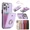 Purple, variant on Wallet phone case with ring, credit card slot holder, leather holder suitable for iPhone 11 phone case