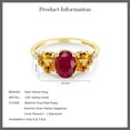 thumbnail image 4 of Gem Stone King 10K Yellow Gold Oval Red Ruby and Yellow Sapphire Women Ring (2.87 Cttw, Gemstone Birthstone, Size 9), 4 of 4