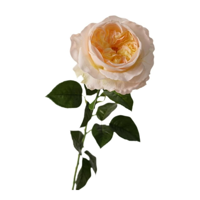 Ramo de rosas artificiales para centro de mesa, rosa realista hidratante Amarillo claro